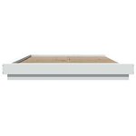 vidaXL Cadre de lit avec lumières LED blanc 160x200 cm bois ingénierie