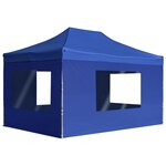 vidaXL Tente de réception pliable avec parois Aluminium 4 5x3 m Bleu