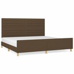 vidaXL Cadre de lit avec tête de lit marron foncé 200x200 cm Tissu