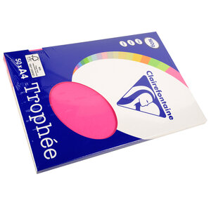 Ramette 50 Feuilles Papier 160g A4 210x297 mm Certifié FSC Rose fuchsia TROPHÉE