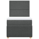 vidaXL Sommier à lattes de lit et matelas Gris foncé 90x190 cm Tissu