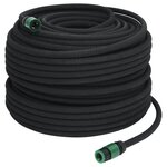 vidaXL Tuyau d'arrosage de jardin noir 0 6" 100 m caoutchouc
