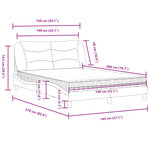 vidaXL Lit avec matelas gris 140x200 cm similicuir