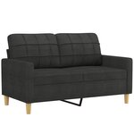 vidaXL Ensemble de canapés 3 Pièces avec coussins Noir Tissu