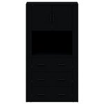 vidaXL Buffet haut Noir Bois d'ingénierie