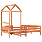 vidaXL Cadre de lit avec toit cire marron 80x200 cm bois massif de pin