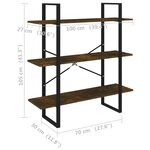 vidaXL Bibliothèque Chêne fumé 100x30x105 cm Bois d'ingénierie