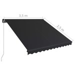 vidaXL Auvent manuel rétractable 350x250 cm Anthracite