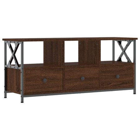 vidaXL Meuble TV chêne marron 102x33x45 cm bois d'ingénierie et fer