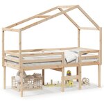 vidaXL Lit haut avec toit 90x200 cm bois de pin massif