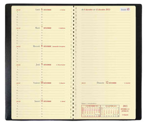 Agenda italnote spirale couv plast grainée noir 8 8 x 17 cm quovadis