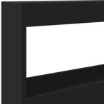 vidaXL Armoire tête de lit avec LED noir 120x17x102 cm