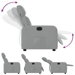 vidaXL Fauteuil inclinable Gris clair Tissu