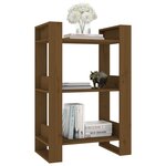 vidaXL Bibliothèque/Cloison Marron miel 60x35x91 cm Bois massif