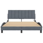 vidaXL Cadre de lit avec lumières LED gris foncé 120x200 cm velours
