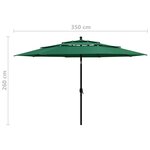 vidaXL Parasol à 3 niveaux avec mât en aluminium Vert 3 5 m