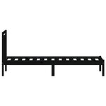 vidaXL Cadre de lit Noir 75x190 cm Petit simple Bois massif