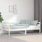 vidaXL Lit de jour blanc bois de pin massif 90x200 cm