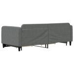 vidaXL Lit de jour avec gigogne et tiroirs gris foncé 90x190 cm tissu