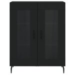 vidaXL Buffet haut Noir 69 5x34x180 cm Bois d'ingénierie