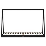 vidaXL Cadre de lit pour enfants noir 90x200 cm bois de pin massif