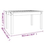 vidaXL Table de jardin noir 82 5x50 5x45 cm bois massif de pin