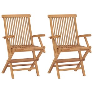 vidaXL Chaises pliables de jardin lot de 2 Bois de teck solide