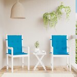 vidaXL Coussins de chaise de jardin à dossier bas lot de 2 bleu