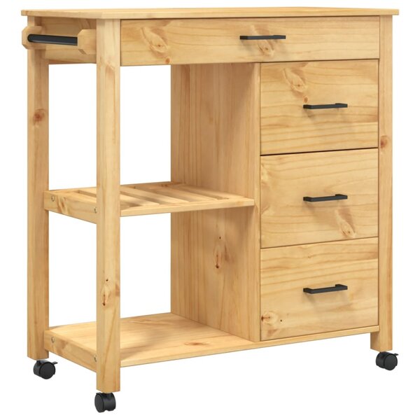 vidaXL Chariot de cuisine MONZA 84x40x90 cm bois massif de pin