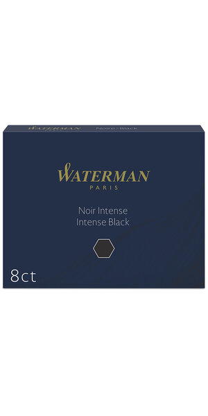 Waterman boîte de 8 cartouches longues couleur noir intense pour stylo plume