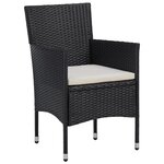 vidaXL Chaises de jardin 2 Pièces Résine tressée Noir