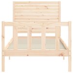 vidaXL Cadre de lit et tête de lit 100x200 cm bois massif