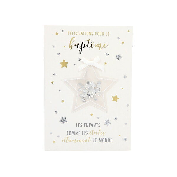 Carte de voeux - baptême - les enfants comme les etoiles illuminent le monde