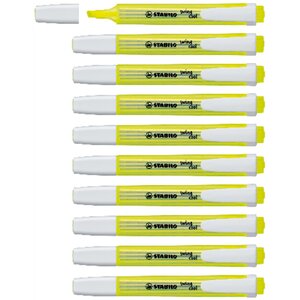 Surligneur de poche SWING COOL Pointe Biseautée 1 - 4 mm Jaune x 10 STABILO