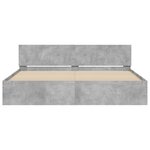 vidaXL Cadre de lit avec tête de lit gris béton 200x200 cm