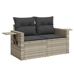 vidaXL Salon de jardin 11 Pièces avec coussins gris clair résine tressée