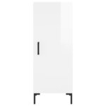 vidaXL Buffet Blanc brillant 34 5x34x90 cm Bois d'ingénierie