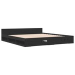 vidaXL Cadre de lit avec tiroirs noir 200x200 cm bois d'ingénierie