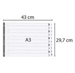Intercalaires Imprimés À Touches Plastifiées - 10 Touches 1 À 10 - A3 - Blanc - X 10 - Exacompta