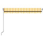 vidaXL Auvent automatique capteur de vent LED 450x350cm Jaune et blanc