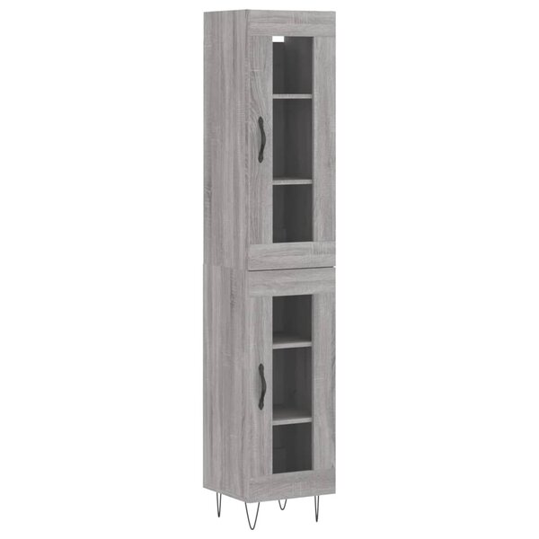 vidaXL Buffet haut Sonoma gris 34 5x34x180 cm Bois d'ingénierie