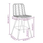 vidaXL Tabourets de bar lot de 2 45x56x103 5cm Résine tressée et acier