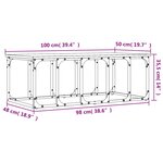 vidaXL Table basse chêne fumé 100x50x35 5 cm bois d'ingénierie