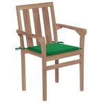 vidaXL Chaises de jardin 2 Pièces avec coussins vert Bois de teck massif