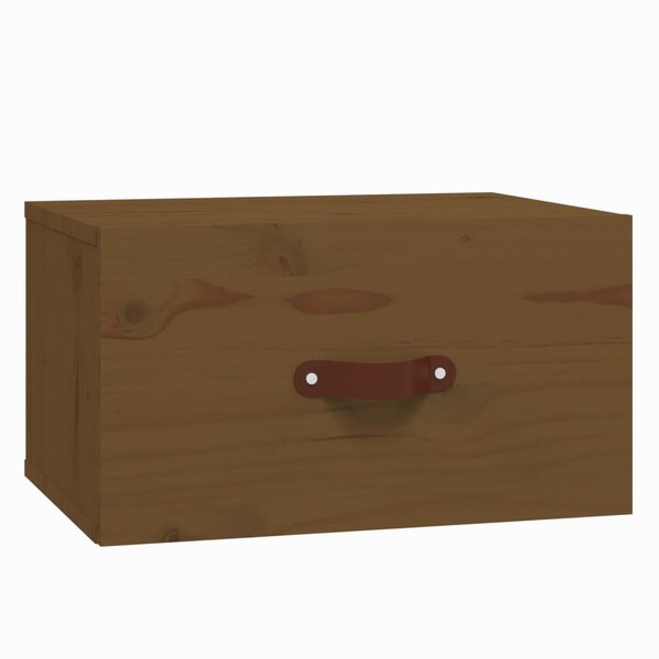 vidaXL Table de chevet murale Marron miel 40x29 5x22 cm