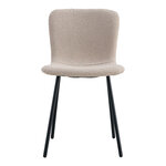 2 chaises de salle à manger en bouclette beige avec pieds noirs