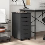 vidaXL Armoire roulante avec tiroirs MOSS gris bois de pin solide