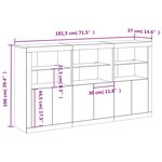 vidaXL Buffet avec lumières LED chêne fumé 181 5x37x100 cm