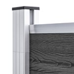 vidaXL Ensemble de panneau de clôture WPC 619x(105-186) cm Noir