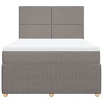 vidaXL Sommier à lattes de lit avec matelas Taupe 160x200 cm Tissu